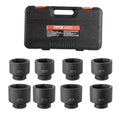 VEVOR Axle Nut Impact Socket Set - 3/4" Drive 6-Point 8-Piece SAE Spindle Nut Socket CR-MO Heat Treated Large Socket Set with Storage Case for Auto Repair, Removing or Installing Axle Nuts - size: 3/4" 8 PCS CR-MO