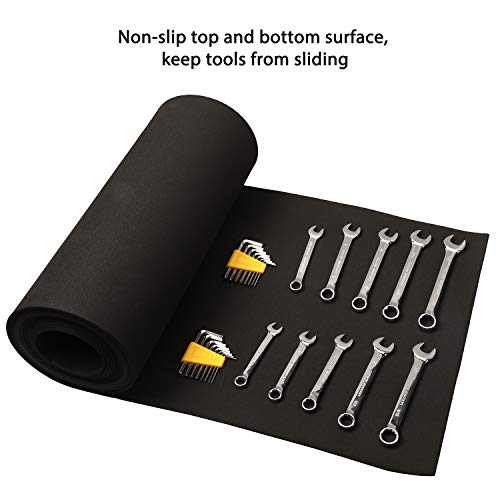 CASOMAN Professional Tool Box Liner and Drawer Liner - 16 inch(Wide) x 16 feet (Long), Non-Slip, Black - size: 16"W x 192"L