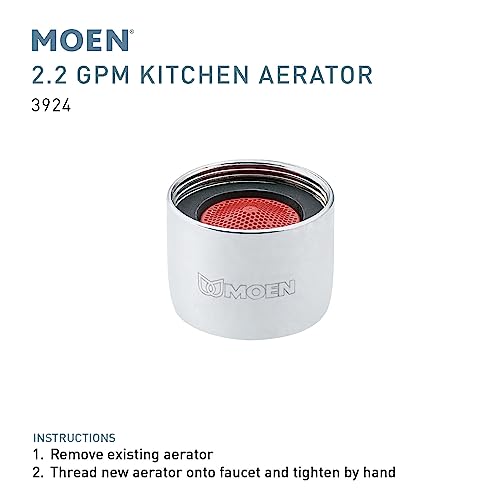 Moen 2.2 GPM Female Thread Aerator, Chrome, 3924 - size: 0.1