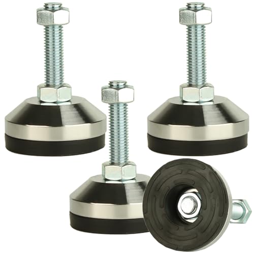 Heavy Duty Leg levelers ， Leveling Legs 2.36" Dia Base,Adjustable feet levelers M12 Thread, 1300 Lb Capacity,Capacity for Workbench, Machine, Cabinet (D60xM12x50,4 Pcs, Black) - size: D60xM12x50,4 Pcs