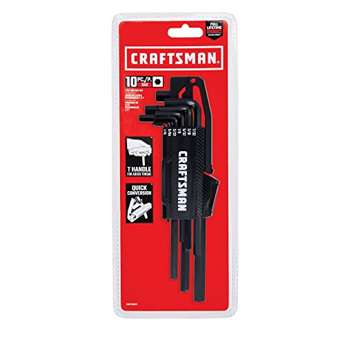 Craftsman 10-Piece SAE Hex Key Set, Black, Steel