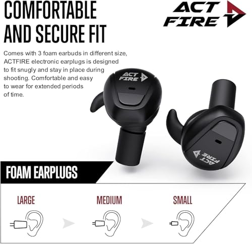 Bluetooth Shooting Ear Protection Noise Reduction, Bt Graphite | Bluetooth Electronic Shooting Earbuds Hearing Protection, Sound Amplification, 3 Sound Modes for Gun Range, Outdoor Use - color: Bt Graphite