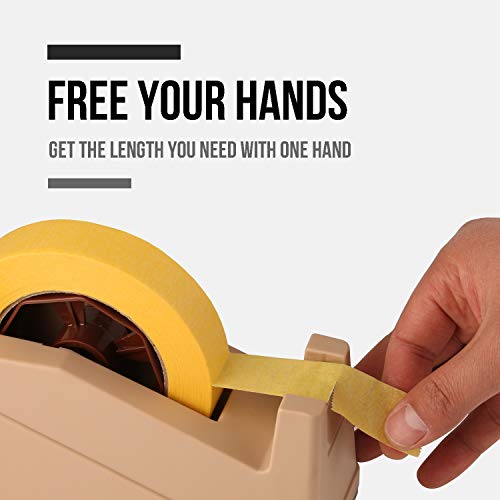 Lichamp Desktop Tape Dispenser Holder with Large 3 inch Core for Masking, Heat Transfer, Painters, Freezer and Kitchen Tape - size: 8 x 3 x 3.8 inches