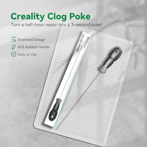 Creality 3D Printer Tools, Creality Clog Poke 3D Printer Nozzle Cleaning Kit for 1.75mm Filament Nozzles, Φ1.5mm Needle with Arrow Tip, 210mm Prolong&Hight Hardness Cleaning Hotend Without Disassembly - style: Clog Poke