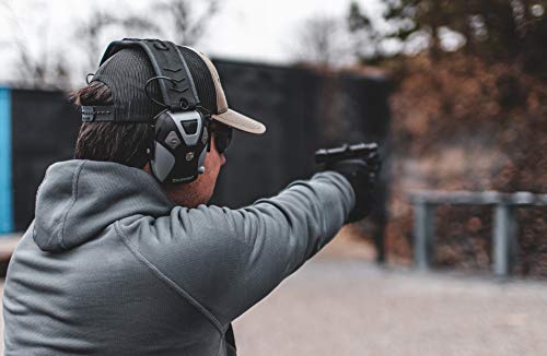 Caldwell E-Max Pro Electronic Hearing Protection Earmuffs Sound Amplification, Low Profile, for Range Shooting, Hunting - style: Pro-gray