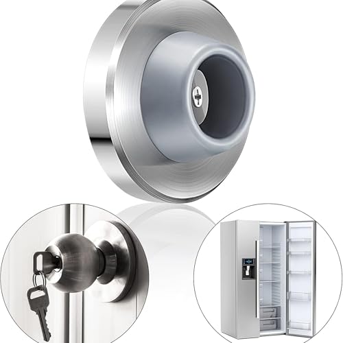 Blulu 4 Pcs Door Stopper Wall Bumper Flush Mount Protector,Silver - color: Silver