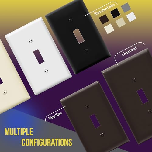 ENERLITES Six Gang Light Switch Wall Plate, Toggle Switch Plate, 6-Gang Standard Size 4.50" x 11.81", Unbreakable Polycarbonate Thermoplastic, 8816-BR, Brown (Pack of 2) - color: Brown, size: Standard Size (Pack of 2)