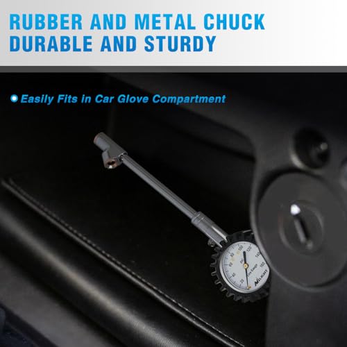 Nilight Tire Pressure Gauge 160PSI Dual Head Stainless Steel Heavy Duty - color: Dual Head Tire Pressure Gauge