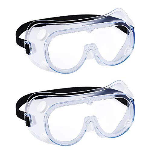 Safety Goggles Over Glasses, Anti Fog Protective Eyewear for Lab - color: White