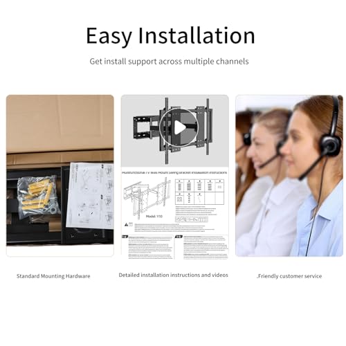 Heavy Duty Full Motion TV Wall Mount for 50-120" TV Hold 242lbs - size: 50-120 inch