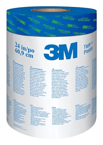 ScotchBlue Pre Plastic Painters Tape, 24 in x 30yd, Tape & Masking Film Combined in One Product, Static Cling to Stay in One Place, No Residue Masking Tape, Film Unfolds to 24" Wide (PT2093EL-24) - size: 24" Width, style: No Dispenser