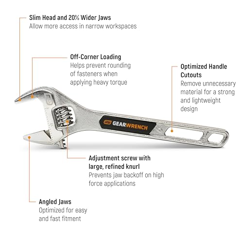 GEARWRENCH 4 Piece 6", 8", 10", 12" Chrome Adjustable Wrench Set | 89755 - style: 4-Piece Kit