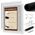 Window Screen Frame Kit, Easy Cut-to-Size, Pet-Proof Mesh 2 Sets - color: White-PET, size: 46" W X 46" H (2 Pack)