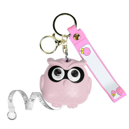 Cute Pink Owl Fashion Measuring Tape 79", Sewing Gifts w/Keychain - color: A20-Pink Owl