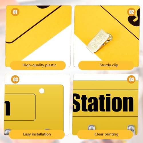 Honeydak Cut Glove Station Wall Mount - style: Yellow 6 Clips Style