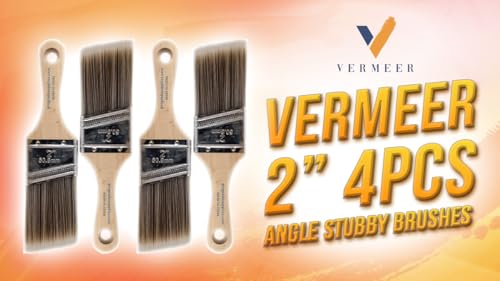 Vermeer Paint Brushes, 2 Inch Stubby Angled Paint Brush, Cut-in, 4 Pack