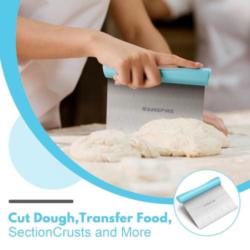 Multi-Purpose Stainless Steel Bench Scraper Dough Blender & Pastry Cutter - color: Blue