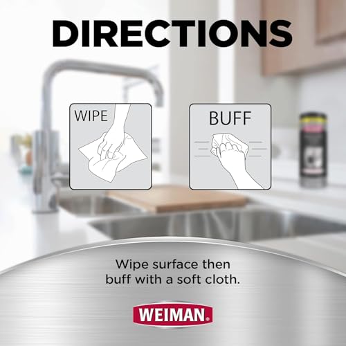 Weiman Stainless Steel Cleaning Wipes [2 Pack] Removes Fingerprints, Residue, Water Marks and Grease From Appliances - Works Great on Refrigerators, Dishwashers, Ovens, Grills and More - style: 30 Count (Pack of 2)