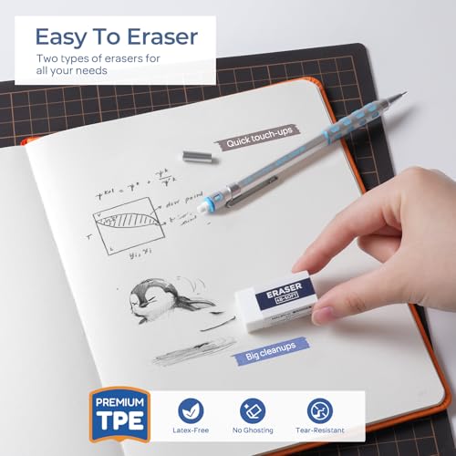 Nicpro Blocky Gear 0.5 mm & 0.7 mm Mechanical Pencils Set in Case - style: Contemporary
