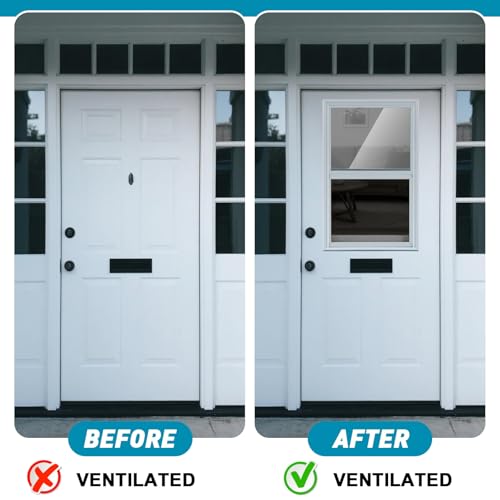DoubleFill 24" x 38" Door Glass Insert Replacement Kit for Front or Exterior Doors, Venting Sliding Window with Screen, Double Pane Tempered Glass Insert for 1-3/4" Doors Home Improvement