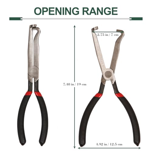 Electrical Disconnect Pliers, Spark Plug Disassembly Pliers for Remove Locking Push Tab Style Electrical Connectors Air Flow Sensors Fuel Injectors - size: Curved Nose