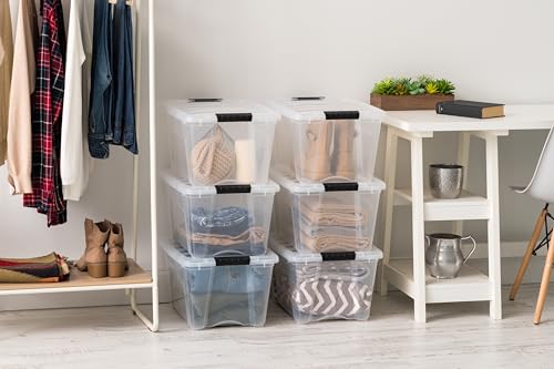 IRIS USA 6-Pack 32 Quart Storage Bins with Lids, Clear - color: Clear, size: 32 Qt, style: 6 Pack