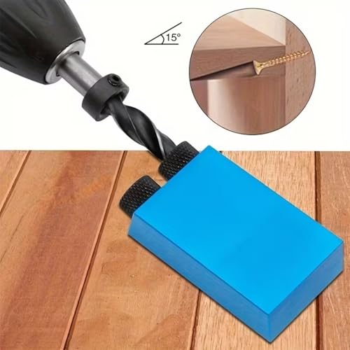 Wood Woodwork Guides Joint Angle Tool Carpentry Locator - 14pcs Pocket Hole Jig 15Degree Woodworking Inclined Hole Fixture 6/8/10mm Drill Bits Dowel Screw Drill Jig Joinery Kit Carpenters