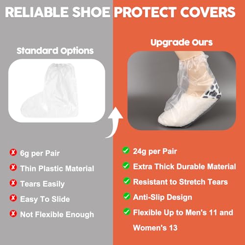 20pcs Shoe Covers for Rain Waterproof Shoe Covers for Men & Women (Clear)