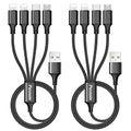 Multi Charging Cable, 2Pack 4FT 4 in 1 Charging Cable for Multiple Devices - color: Black