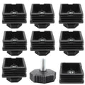 8Pcs Adjustable Leveling Feet 50 x 50mm Square Insert Kit Furniture Glide Leveler, Leveling Screw Leg for Cabinets Sofa Tables Chairs Raiser, Black - size: 50x50mm