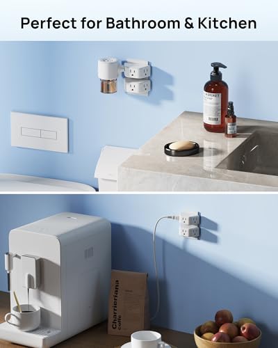 TROND Multi Plug Outlet Extender 2 Pack, Outlet Splitter for Bathroom - color: White, size: 3AC-3 Prong Plug, 2 Pack