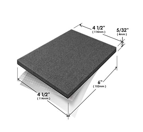 Slipstick Premium Wool Felt Sheet Furniture Pads/Floor Surface Protectors (6 Inch x 4-1/2 inch) Includes 2 Large Felt Pad Blankets with Self Stick Backing, Gray, CB161 - size: 6" x 4.5" Sheet