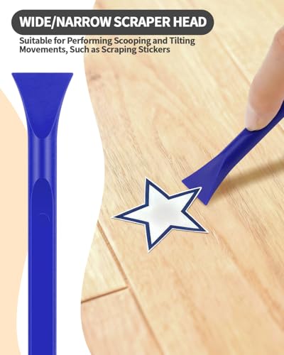 12 PCS Carbon Fiber Plastic Scrapers Tool, Non-Scratch Scraper Tool for Tight Spaces, Multi-Purpose Label Scraper Pen-Shaped, for Car Cleaning Supplies, Kitchen, Crevices, Stains (Blue) - color: Blue
