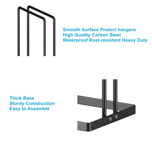 Hanger Stacker 2 Pack, Clothes Hanger Holder Organizer for Closet Laundry Room, Organizer Stacker for Coat Wire Hangers,Hanger Rack Stand Caddy for Adult Kids Velvet Pants Hangers Storage - color: Black, size: 2 Pack