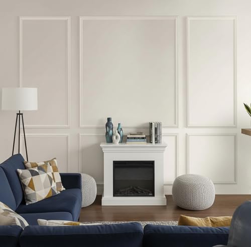 Pre-Cut Peel and Stick Wall Molding Kit Wainscoting Trim- Self Adhesive Premade Accent Panel Chair Rail for Interior Moulding Home Decor Accent Wall Set of 6 pcs - 3 Top 3 Bottom, Ready to Assemble - size: (54×24+24×24) x2 + (54×48+24×48)