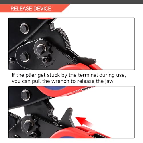 HKS Crimping Tool for Sleeves Ferrule Terminals & Pin Cord End- Ratcheting Wire Crimpers - AWG 10-2 (6-35mm²) - Ratchet Terminal Crimper - Electrical Crimping Tool