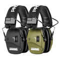 PROHEAR 2 Pack Digital Electronic Shooting Ear Protection 5X Sound Amplification Earmuffs, 23dB NRR Low Profile Noise Reduction Hearing Protection for Gun Range and Hunting, Green&Black - color: 5x Amp