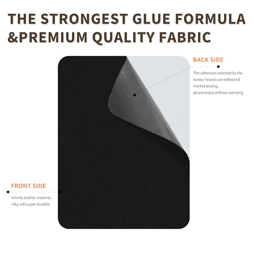 Azobur Sofa Repair Patch - 6 Self Adhesive Microfiber Patches for Luxurious Look Quick Fix Sofa (Black) - color: Black