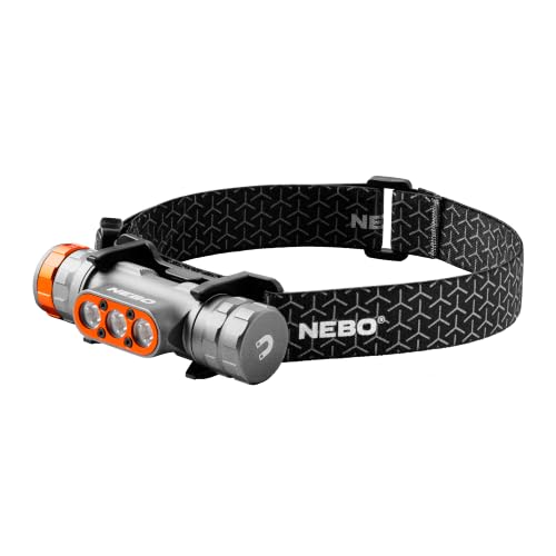 NEBO Transcend 1500 Rechargeable Headlamp | 1,500 Lumens, 5 Light Modes, Detachable Magnetic Work Lamp, Waterproof, Bright LED Head Light for Hiking & Camping, Includes USB Charging Cable - style: 1500 Lumen