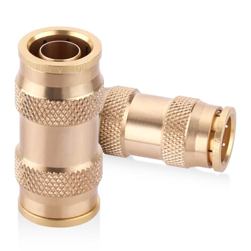 2PCS Brass DOT 5/8" Air Brake Line Fitting, Push to Connect Union - color: 2PCS DOT Push-to-Connect, size: 5/8" Od