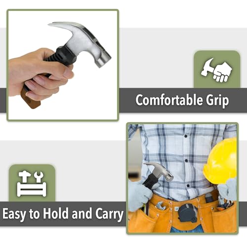 Mr. Pen- Claw Hammer, 8oz, Gray, Magnetic - color: Gray