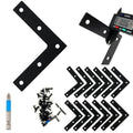QSJ 12 Pcs L Flat Straight Brackets Corner Bracket Set 3.15'' Bracket Brace Mending Plate Stainless Steel for Wood - size: Black, 3.15x3.15''