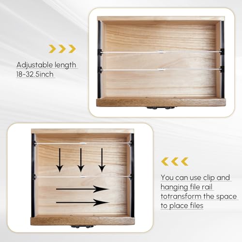 24 Pcs Metal Adjustable File Cabinet Rails Set Include 16 Hanging File Rail Clips 8 Cabinet Dividers Bars Suitable for Cabinets with Drawer Thickness Less Than 1/8 Inch(Silver,18-32.5 Inch) - color: Silver, size: 18-32.5 Inch