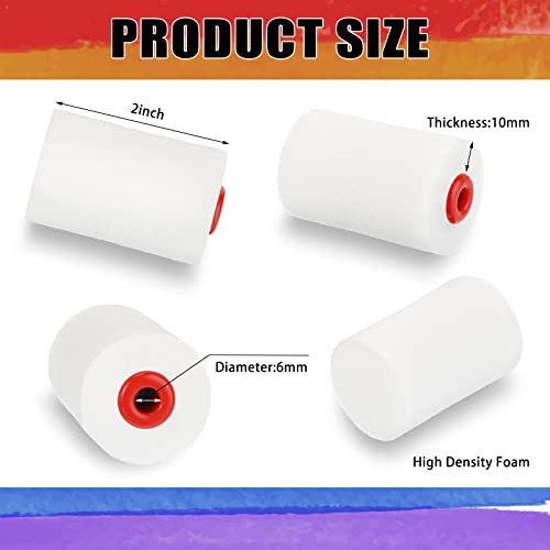 40 Pcs 2 Inch Foam Paint Roller, Small Paint Rollers, Sponge Roller Refills