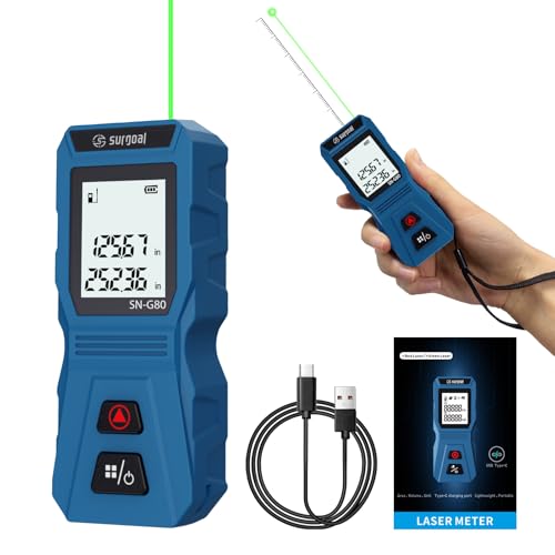 Mini Laser Measure wiht USB-C Rechargeable Pocket-Size Digital Tape 262FT