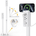 Outlet Extender, 180° Rotating & Extendable Plug Splitter, 2 AC Outlets, USB-A & USB-C Fast Charging, Surge Protector, No-Drill for Hard-to-Reach Areas Behind Couch & Desk