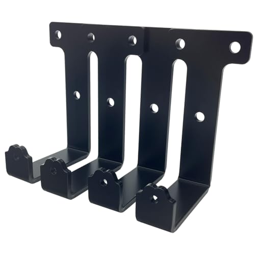 4 PCS black heavy duty metal flat j hooks for hanging 320 lbs,wall mount hooks,plant hanger large steel utility masonry industrial hook for Hanging Garage Storage Home Office Gym Sports Equipment(XL) - size: X-Large