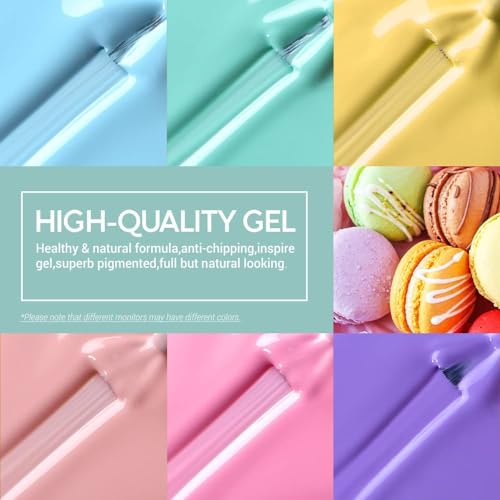 modelones Pastel Gel Nail Polisht Set, Pink Purple Blue Green Yellow - color: A-1 Spring Vibe