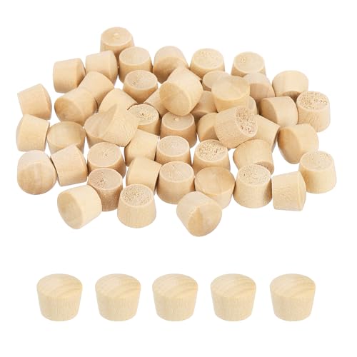 MECCANIXITY 100 Pcs Wood Plugs, 13/32" Flat Head Wood Plugs for Screw Holes Wooden Screw Hole Covers for Furniture Cabinets DIY Projects Assortment Kit - size: 13/32"