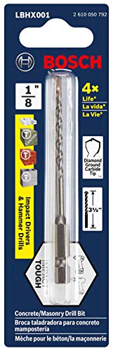 Bosch 1/8 in. X 3 in. Hex Shank Hammer Drill Masonry Bit LBHX001 - size: 1 Count (Pack of 1)